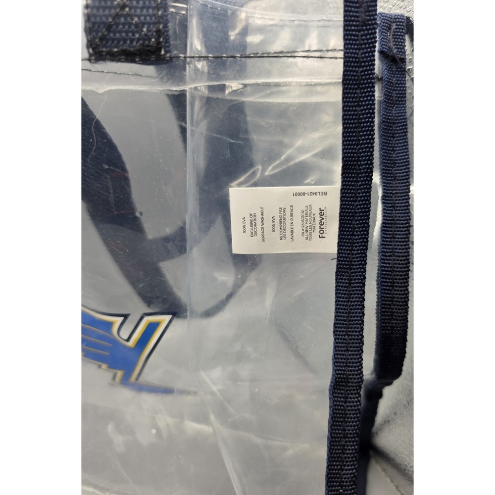 St. Louis Blues NHL Clear Stadium Tote Bag FOCO Logo Navy Handles 12x12 - Picture 6 of 10